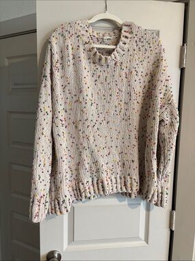 Cream Speckled Crewneck Sweater - Women's